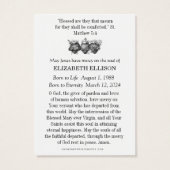 Heilige Geest Katholieke begrafenis Memorial Heili Visitekaartje (Achterkant)