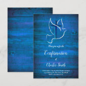 Heilige Geest ontwerp op blauw hout Kaart (Voorkant / Achterkant)