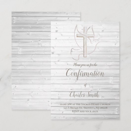 Heilige Geest ontwerp op wit hout Kaart (Voorkant / Achterkant)