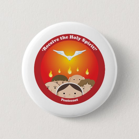 Heilige Geest Pentecost Ronde Button 5,7 Cm (Voorkant)