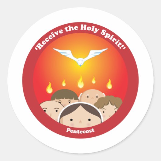 Heilige Geest Pentecost Ronde Sticker (Voorkant)