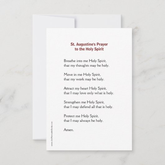 Heilige Geest Prayer Kaart (Achterkant)