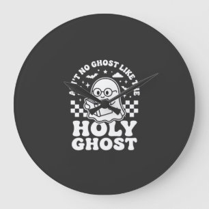 Heilige Geest Retro Halloween Geest Design_1 Grote Klok