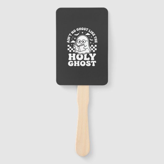 Heilige Geest Retro Halloween Geest Design_1 Handwaaier (Voorkant)