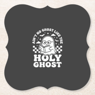 Heilige Geest Retro Halloween Geest Design_1 Kartonnen Onderzetters