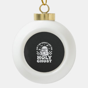 Heilige Geest Retro Halloween Geest Design_1 Keramische Bal Ornament