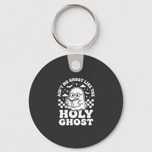 Heilige Geest Retro Halloween Geest Design_1 Sleutelhanger (Voorkant)
