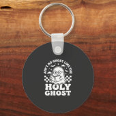 Heilige Geest Retro Halloween Geest Design_1 Sleutelhanger (Voorkant)