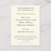 Heilige Geest Sacrament Bevestiging Heilige Kaart  (Achterkant)