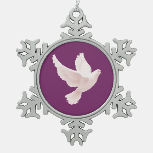 Heilige Geest Tin Sneeuwvlok Ornament (Voorkant)