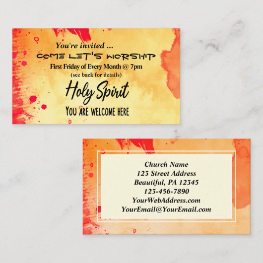 Heilige Geest Uw welkomstwoord hier Church Flyer Visitekaartje (Voorkant / Achterkant)