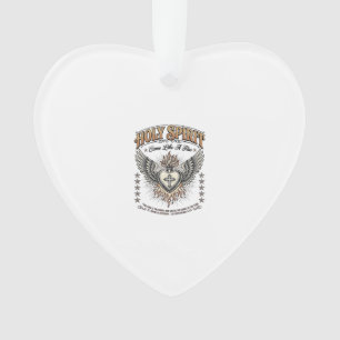 Heilige Geest Vintage Graveerwinged Hart Shirt_1 Ornament