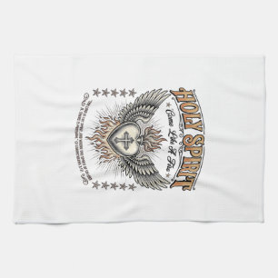 Heilige Geest Vintage Graveerwinged Hart Shirt_1 Theedoek