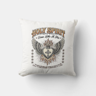 Heilige Geest Vintage Gravure Vleugelig Hart Shirt Kussen