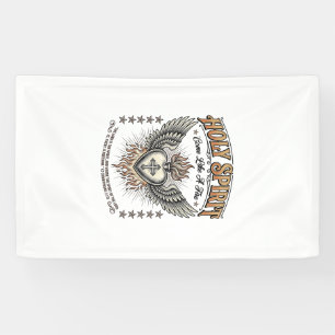 Heilige Geest Vintage Gravure Vleugelig Hart Shirt Spandoek