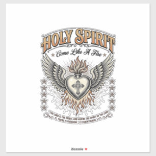 Heilige Geest Vintage Gravure Vleugelig Hart Shirt Sticker