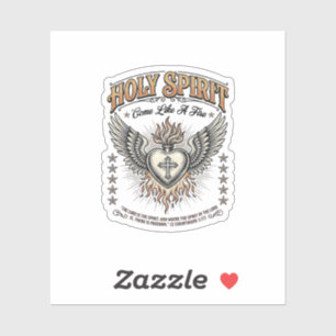 Heilige Geest Vintage Gravure Vleugelig Hart Shirt Sticker