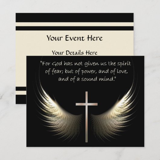 Heilige Geest Wings met Kruis en Schrift Verse (Voorkant / Achterkant)