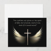 Heilige Geest Wings met Kruis en Schrift Verse Briefkaart (Voorkant / Achterkant)