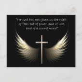 Heilige Geest Wings met Kruis en Schrift Verse Briefkaart (Voorkant)
