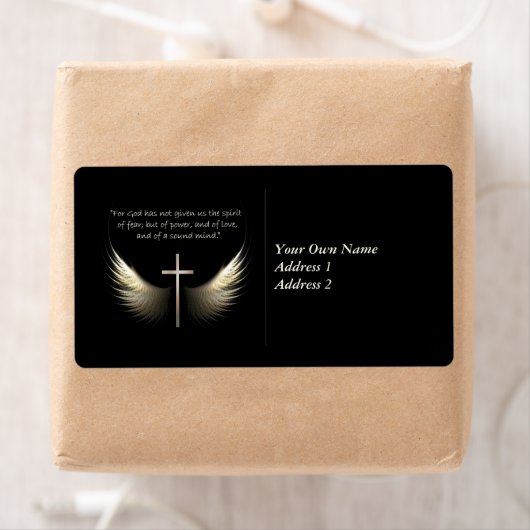 Heilige Geest Wings met Kruis en Schrift Verse Etiket (Insitu)