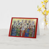 Heilige Genezers & Onbaatzuchtigen Orthodoxe kaart (Gele Bloem)