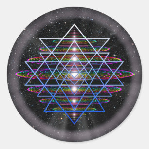 Heilige Geometrie 9 Ronde Sticker