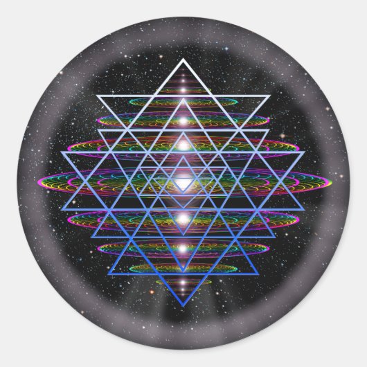 Heilige Geometrie 9 Ronde Sticker (Voorkant)