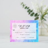 ** Heilige Geometrie Abstracte Waterverf bruiloft RSVP Kaartje (Staand voorkant)