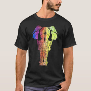 Heilige Geometrie Aziatisch Dier Kleurrijke Olifan T-shirt