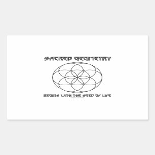 Heilige geometrie begint met het zaad van het leve rechthoekige sticker