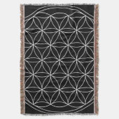 Heilige Geometrie: Bloem des Levens Zwart & Wit Deken (Voorkant Verticaal)