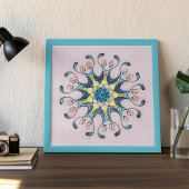 Heilige Geometrie Bloem Mandala Volwassen Kleuren Poster