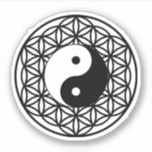 Heilige geometrie bloem van het leven ohm symbool sticker (Voorkant)