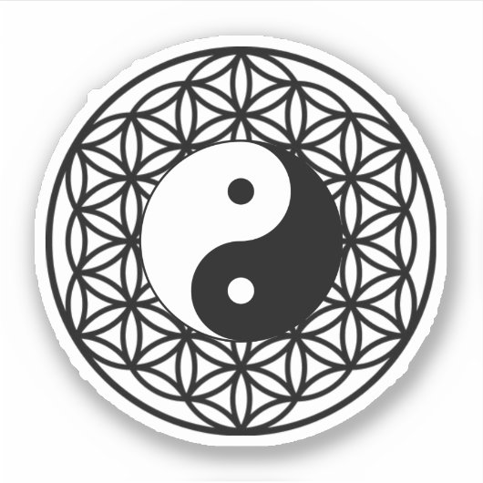 Heilige geometrie bloem van het leven ohm symbool sticker (Voorkant)