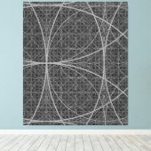 Heilige Geometrie Cirkels Bloem van het Leven Canvas Afdruk (Insitu (Houten vloer))