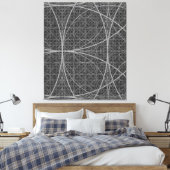 Heilige Geometrie Cirkels Bloem van het Leven Canvas Afdruk (Insitu (Slaapkamer))