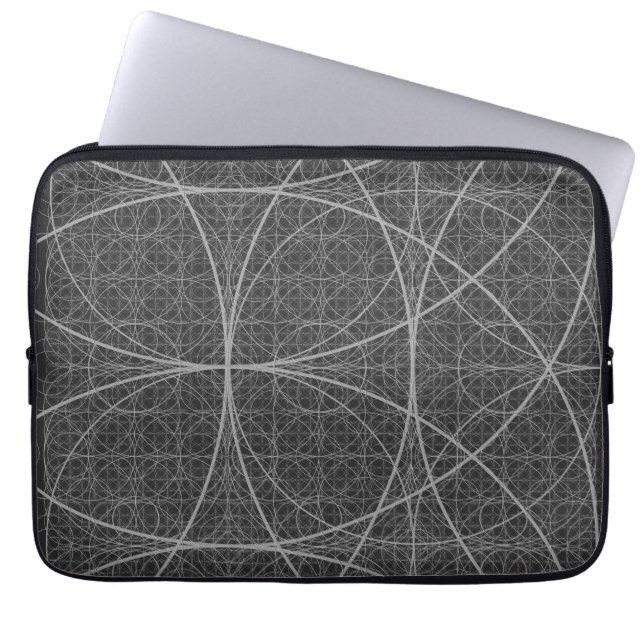 Heilige Geometrie Cirkels Bloem van het Leven Laptop Sleeve (Voorkant)