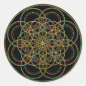 Heilige Geometrie - Handgetekend Ronde Sticker (Voorkant)