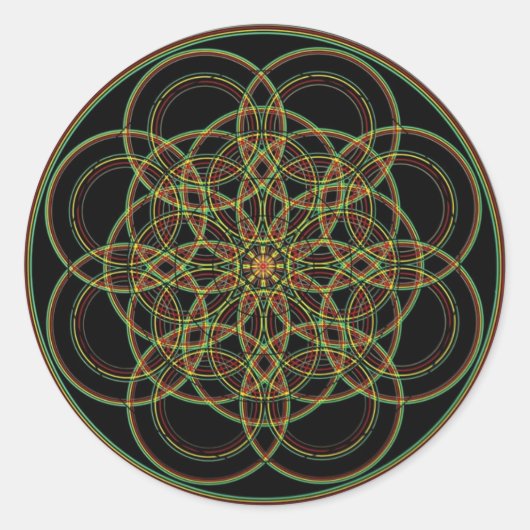 Heilige Geometrie - Handgetekend Ronde Sticker (Voorkant)