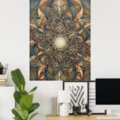 Heilige Geometrie Hart Licht Spirit Kunst Poster (Thuiskantoor)