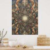 Heilige Geometrie Hart Licht Spirit Kunst Poster (Keuken)