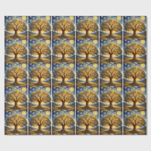 Heilige geometrie kunst boom cadeaupapier (Vlak)