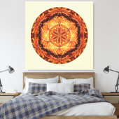 Heilige Geometrie Mandala 3 Stretched Canvas Print (Insitu (Slaapkamer))