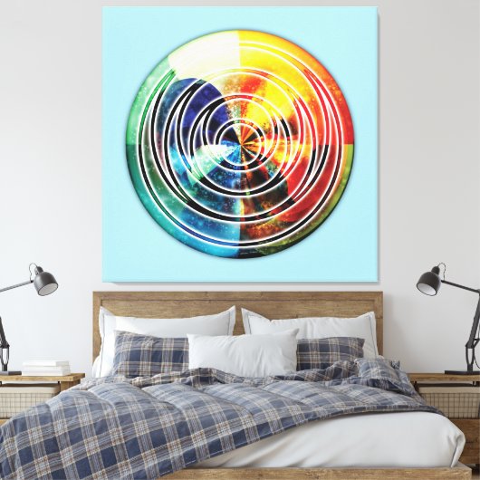 Heilige Geometrie Mandala 8 Canvas Print (Insitu (Slaapkamer))
