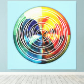 Heilige Geometrie Mandala 8 Canvas Print (Insitu (Houten vloer))