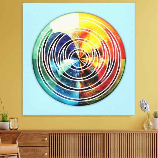 Heilige Geometrie Mandala 8 Canvas Print (Insitu (Woonkamer))