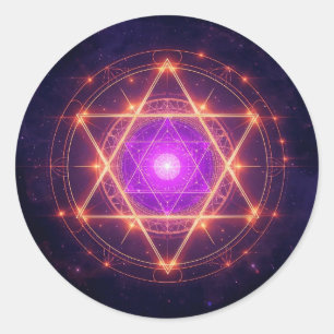 Heilige Geometrie Mandala – Licht in de Kosmos Ronde Sticker