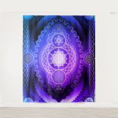 Heilige Geometrie Mandala, Metatron's Cube, Bloem  Wandkleed (Voorkant)