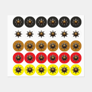 🌟Heilige Geometrie Mandala – Tijdloze Gouden Ster Labels